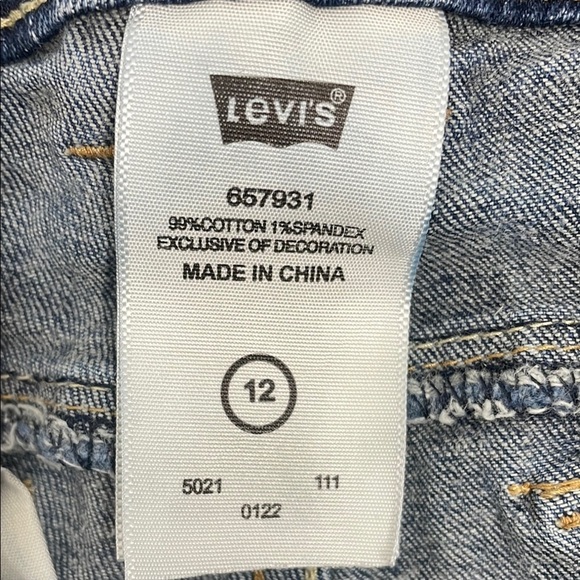 Girls Levi's Jean Shorts Distressed Gem Buttons Adjustable Waist Size 12 - Picture 12 of 15